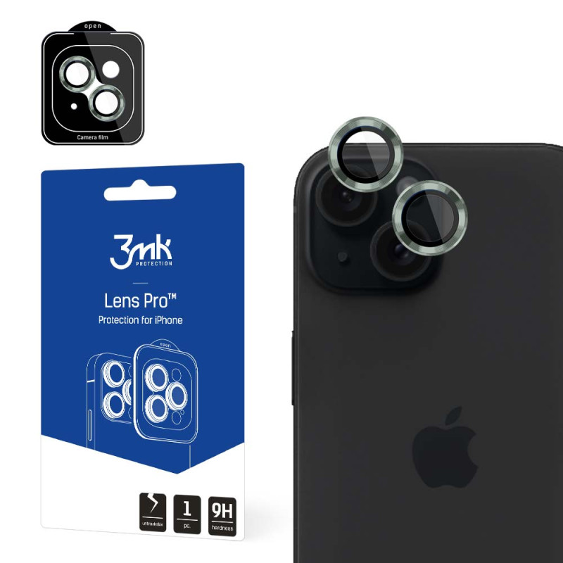 Ochranné pouzdro objektivu 3mk LENS PROTECTION PRO pro iPhone 15 - zelená