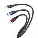 3mk Hyper Cable N-SERIES 3 in 1 USB-A / Lightning / Micro 1.2m 9V/2A 18W - black