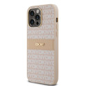 DKNY Leather Mono Stripe pouzdro iPhone 14 Pro - růžová