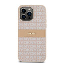 DKNY Leather Mono Stripe pouzdro iPhone 14 Pro - růžová