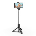 Selfie stick WHS1Y telescopic tripod 1m with phone holder - black