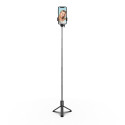 Selfie stick WHS1Y telescopic tripod 1m with phone holder - black
