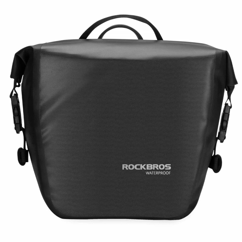 Brašna na kolo Rockbros AS-003-1BK vodotěsná s ramenním popruhem, přední/zadní montáž, 10-14 l - černá