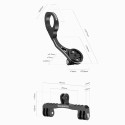Držák na řídítka Rockbros FK-301 2v1 pro počítač/navigaci a kameru/osvětlení - černý