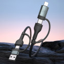 3mk Hyper Cable N-SERIES 2 in 2 USB-A / USB-C and USB-C / Lightning 1.2m QC 3.0 9V/2A 60W - black