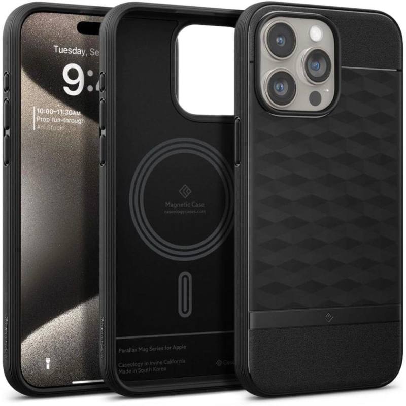 Kryt Caseology Parallax Mag MagSafe pro iPhone 15 Pro Max - černý mat