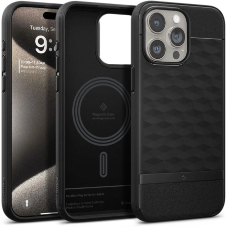 Kryt Caseology Parallax Mag MagSafe pro iPhone 15 Pro Max - černý mat