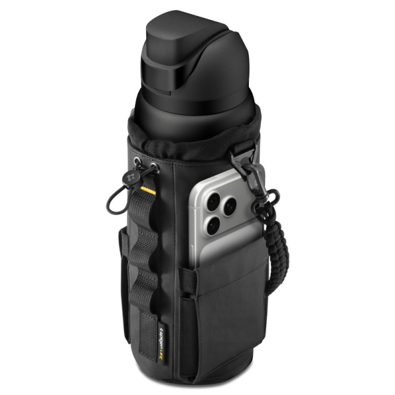 Brašna Spigen Tumbler Holder Bag magnetická na láhev, telefon, klíče - černá