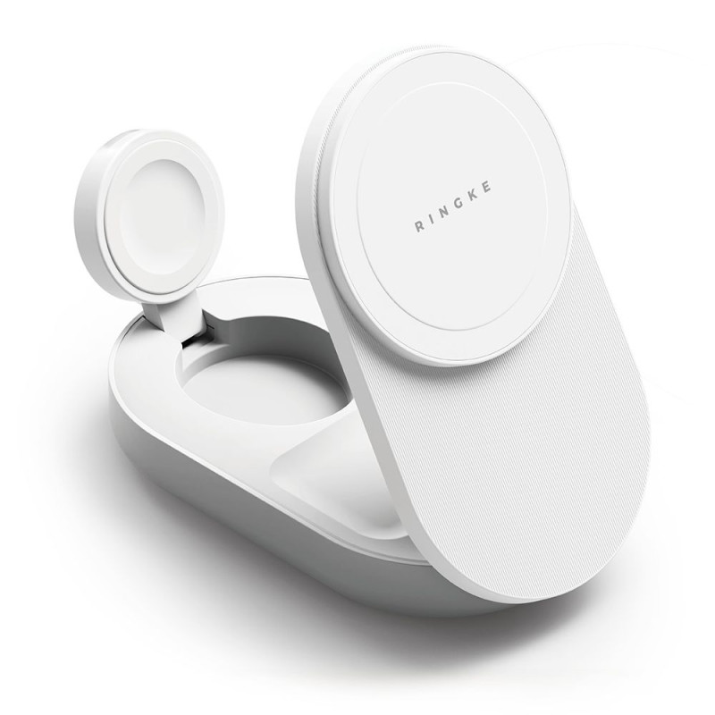 Ringke QI2.2 25W 3in1 Magnetic MagSafe Inductive Charger - White