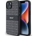 Pouzdro DKNY Leather Mono Stripe pro iPhone 15/14/13 černé