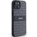 Pouzdro DKNY Leather Mono Stripe pro iPhone 15/14/13 černé