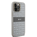Kryt DKNY Leather Mono Stripe iPhone 14 Pro Max béžový
