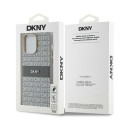 Kryt DKNY Leather Mono Stripe iPhone 14 Pro Max béžový