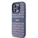 Kryt DKNY LEATHER MONO STRIPE & METAL LOGO pro iPhone 15 Pro - modrý