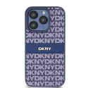 Kryt DKNY LEATHER MONO STRIPE & METAL LOGO pro iPhone 15 Pro - modrý