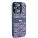 Kryt DKNY LEATHER MONO STRIPE & METAL LOGO pro iPhone 15 Pro - modrý