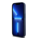 Kryt DKNY LEATHER MONO STRIPE & METAL LOGO pro iPhone 15 Pro - modrý