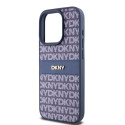 Kryt DKNY LEATHER MONO STRIPE & METAL LOGO pro iPhone 15 Pro - modrý