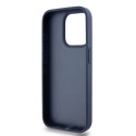 Kryt DKNY LEATHER MONO STRIPE & METAL LOGO pro iPhone 15 Pro - modrý