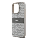 Pouzdro DKNY Leather Mono Stripe pro iPhone 15 Pro - béžové