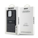 Pouzdro DKNY LEATHER MONO STRIPE pro iPhone 15 Pro - černé