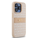 Pouzdro DKNY Leather Mono Stripe pro iPhone 15 Pro - růžová
