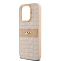 Pouzdro DKNY Leather Mono Stripe pro iPhone 15 Pro - růžová