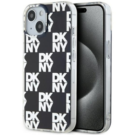 Kryt DKNY IML Checkered Mono Pattern iPhone 15 Plus / 14 Plus - black