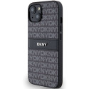 Kryt DKNY Leather Mono Stripe pro iPhone 15 Plus - černý