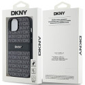 Kryt DKNY Leather Mono Stripe pro iPhone 15 Plus - černý