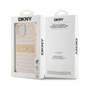 Kryt DKNY LEATHER MONO STRIPE pro iPhone 15 Plus - růžový