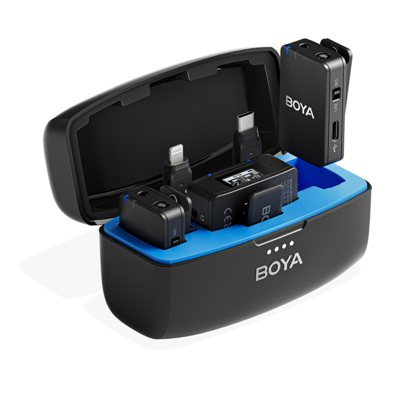 Mikrofony BOYA BOYAMIC 2-02 bezdrátové 2,4 GHz USB-C - černé
