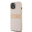 Kryt DKNY Leather Mono Stripe pro iPhone 15/14/13 - pink