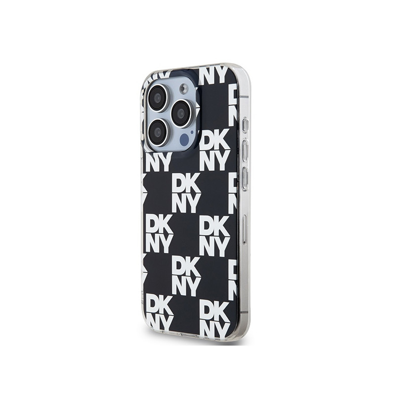 Kryt DKNY IML Checkered Mono Pattern pro iPhone 15 Pro Max - černý