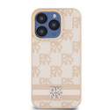 Kryt DKNY Leather Checkered pro iPhone 15 Pro Max – růžová