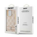 Kryt DKNY Leather Checkered pro iPhone 15 Pro Max – růžová