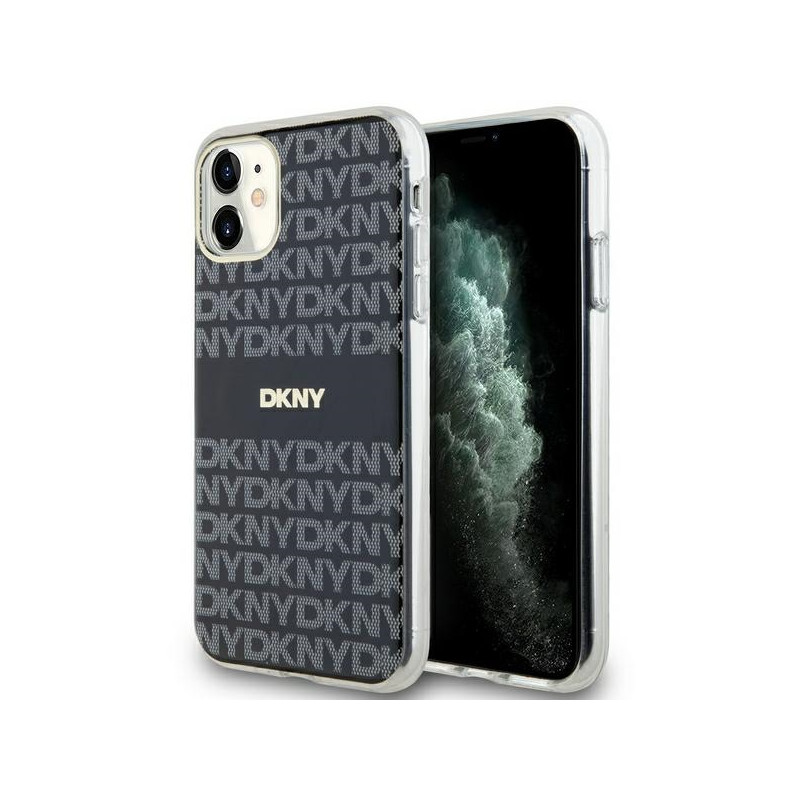 Kryt DKNY IML Mono & Stripe pro iPhone 11 / XR - černý