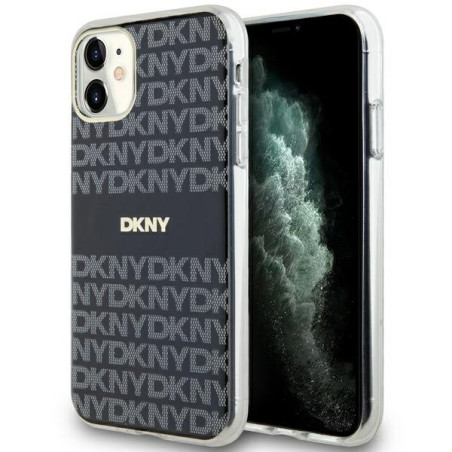 Kryt DKNY IML Mono & Stripe pro iPhone 11 / XR - černý