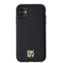 DKNY MagSafe kryt LEATHER MONOGRAM pro iPhone 11/XR – černý