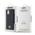 DKNY MagSafe kryt LEATHER MONOGRAM pro iPhone 11/XR – černý