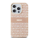 Kryt DKNY IML Mono & Stripe pro iPhone 14 Pro - růžová