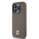 Kryt DKNY Leather Pattern MagSafe iPhone 14 Pro - hnědá