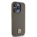 Kryt DKNY Leather Pattern MagSafe iPhone 14 Pro - hnědá