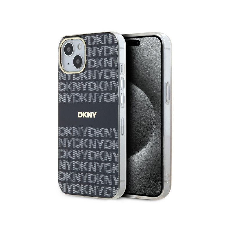 Kryt DKNY IML Mono & Stripe pro iPhone 15 / 14 / 13 - černý