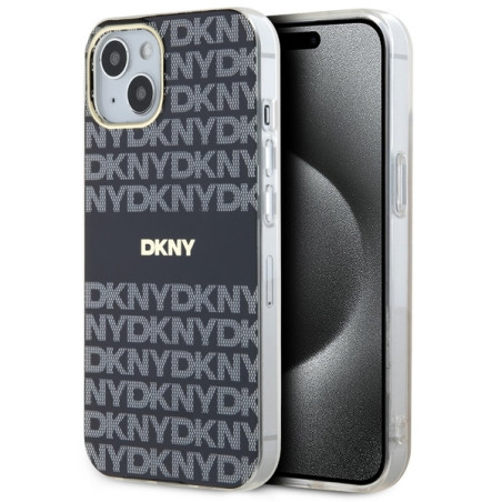 Kryt DKNY IML Mono & Stripe pro iPhone 15/14/13 - černý