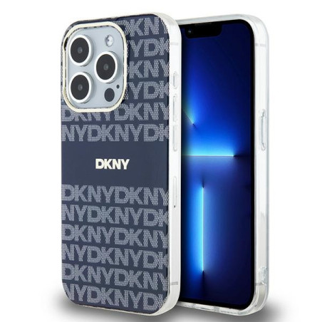 Kryt DKNY IML Mono & Stripe pro iPhone 15 Pro - modrý