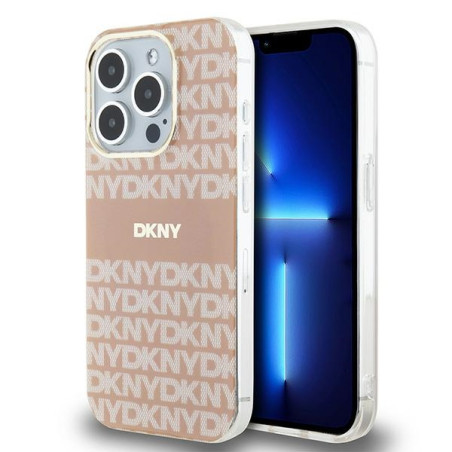 Kryt DKNY IML Mono & Stripe pro iPhone 15 Pro - růžová