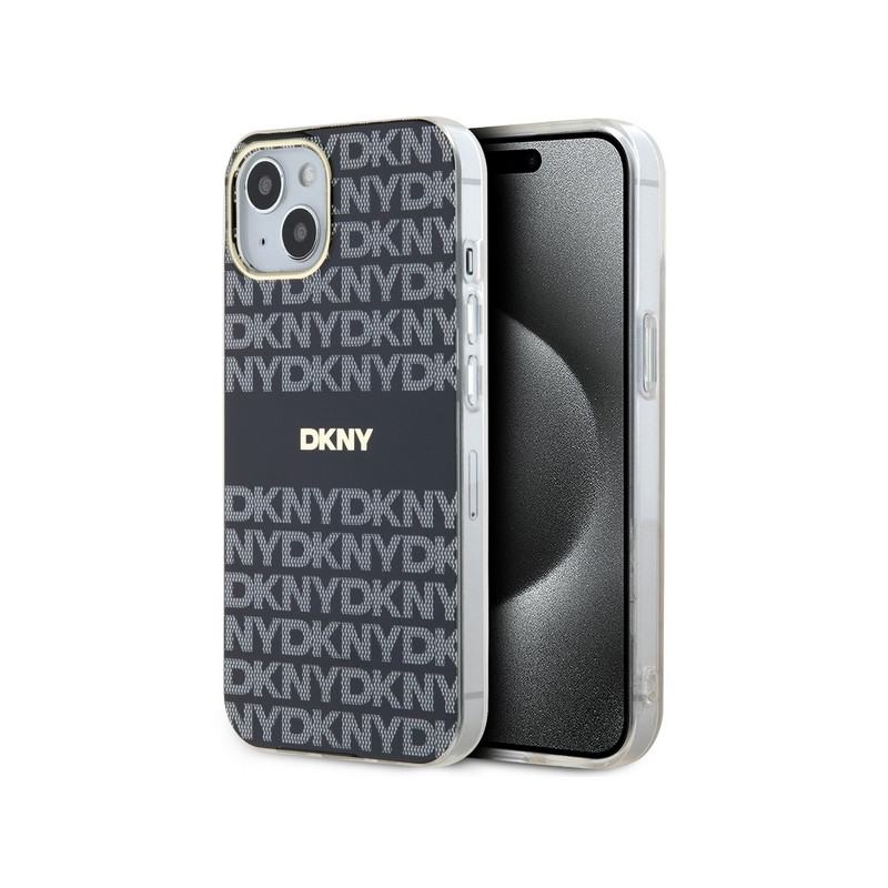 Kryt DKNY IML Mono & Stripe pro iPhone 15 Plus / 14 Plus - black