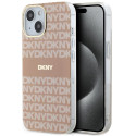 Kryt DKNY IML Mono & Stripe pro iPhone 15/14 Plus - růžová
