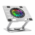 Stojánek Wozinsky WDCX-X16-AS CoolBase RGB 360° chladicí pro notebook a tablet - stříbrný